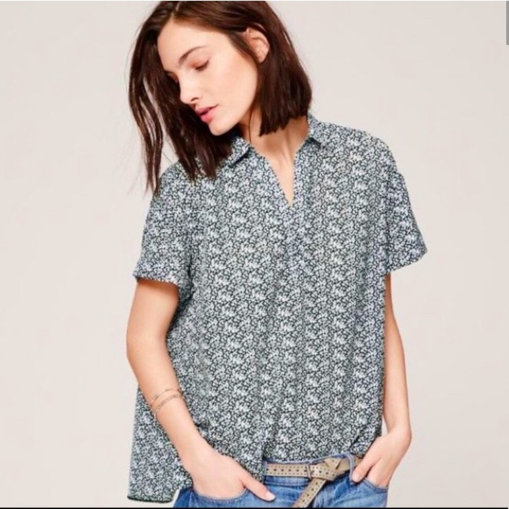 LOFT Floral Boxy Blouse